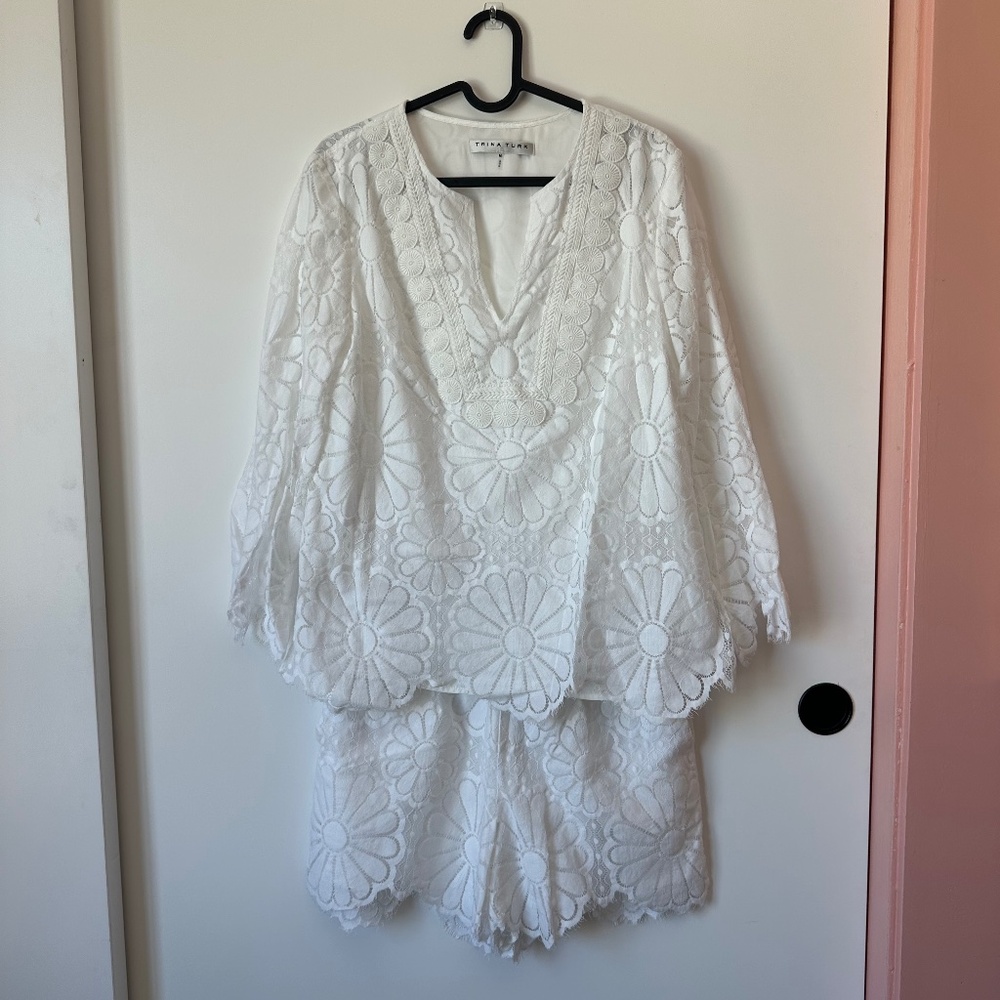 Trina Turk White Lace Matching Set